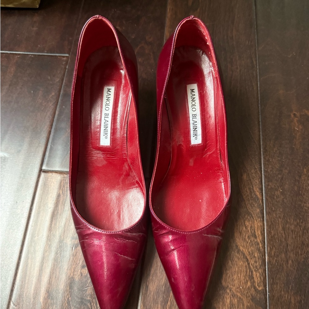 Manolo Blahnik Burgundy Heels